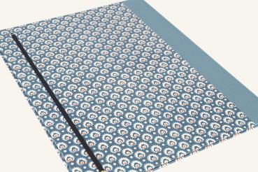 Folder blue yellow, "Fips", printed folder, handmade